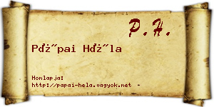 Pápai Héla névjegykártya